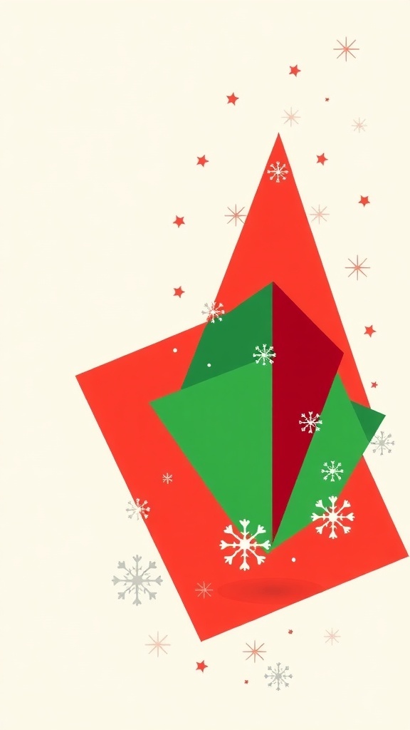 Modern Christmas Background Ideas Modern Christmas background with geometric patterns in red and green.